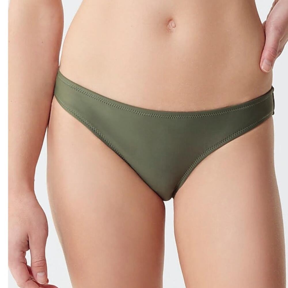 NWT J. Crew Heritage 1989 High-Leg Bikini Bottom Cool Cypress Green XL
